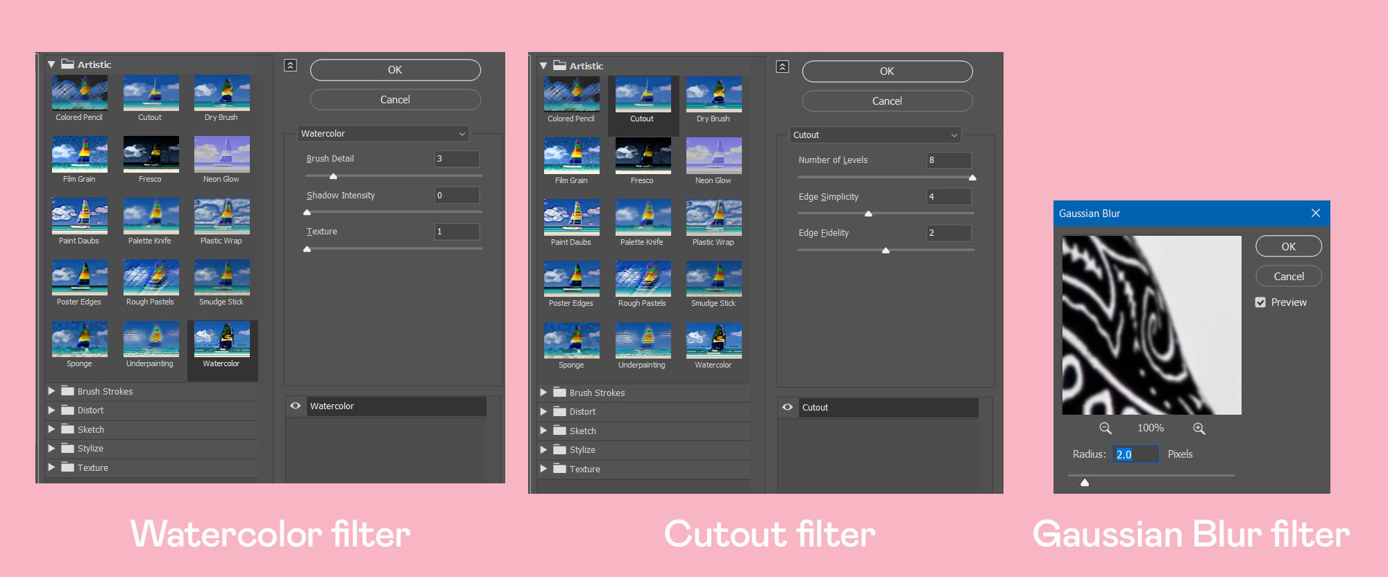 Photoshop Filters for Watercolor Effect